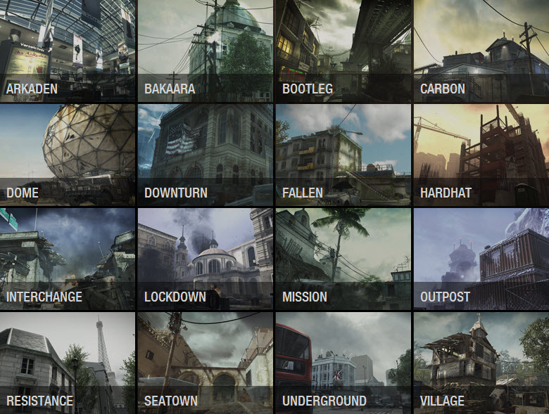 Estos son los Mapas del Modern Warfare 3: 